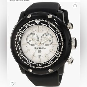 Glam Rock Women's GD1116 Miami Beach Chronograph White Dial Black Silicone Watch